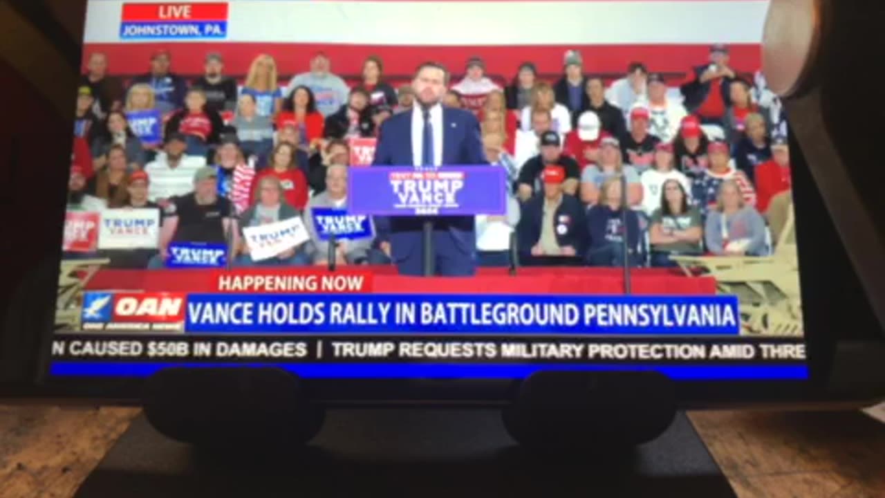 🦅OANN JD Vance holds Kamala Harris to reality not Jan 06 at Pennsylvania rally Saturday 03:16 pm