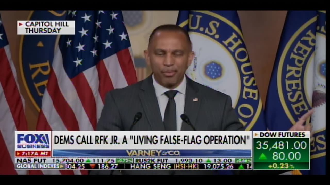 Top Dem Jeffries Slanders Robert Kennedy, Jr. - Claims His Campaign is a "Living-Breathing False Flag Operation"