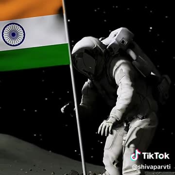 Indian Flag on Moon