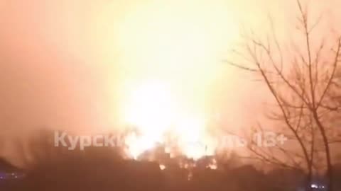 Ukrainian drones strike a Russian oil depot in the city of Kursk in Russia.