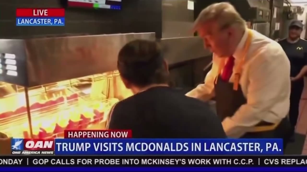 President Trump works at Lancaster, PA Mcdonalds