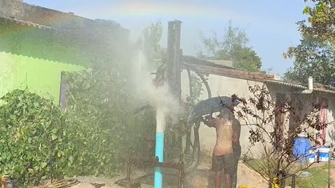 RAINBOW WHEN BOREWELL DRILLING