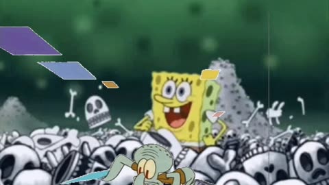 Squidward Is Playing With Tiles While SpongeBob Runs Through Piles Of Skeletons ☠️