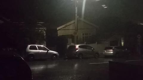 Raining Hard in Daniel St, Newtown