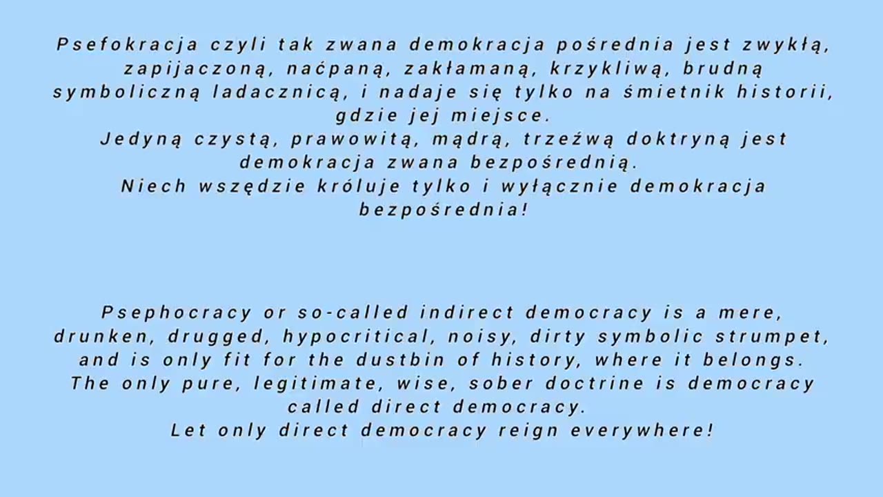 Niech Nam Króluje Tylko Demokracja Bezpośrednia!