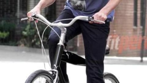 Celebrities on bicycles