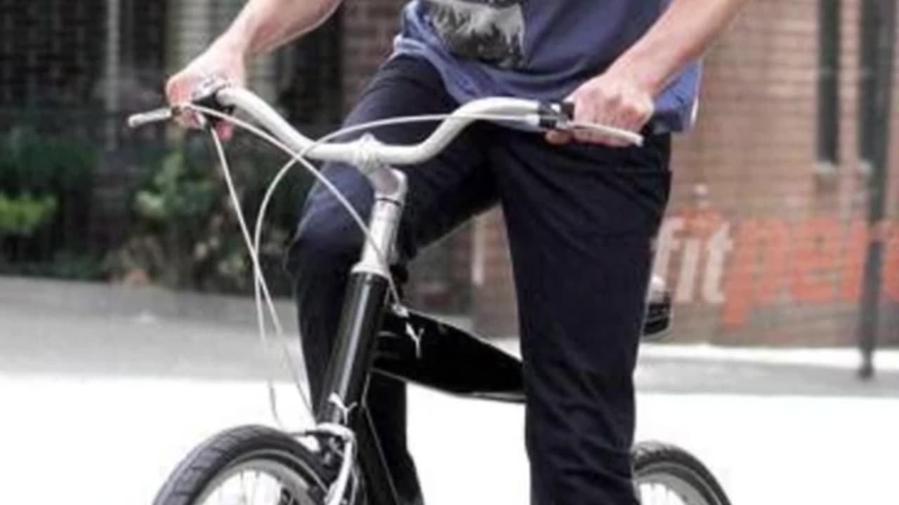Celebrities on bicycles