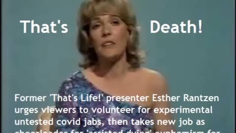 That's Life! presenter Esther Rantzen now suicide cheerleader, defects to the dark side, Ian Hilpus