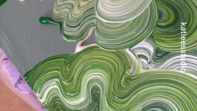 green -- _katieesstudio_-__swirl _abstractart _painting