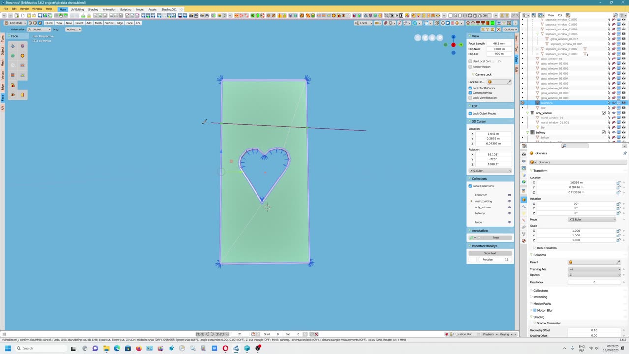 Bforartists 3.6.2 - cut tool - How to cut objects through - tutorial EN (2023)