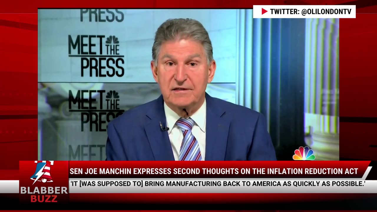 Sen Joe Manchin Expresses Second Thoughts On The Inflation Reduction Act