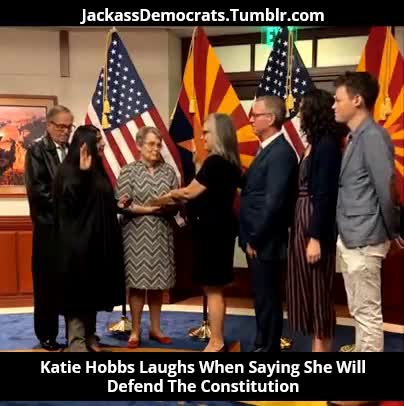 Katie Hobbs Laughs When Saying She Will Defend The Constitution