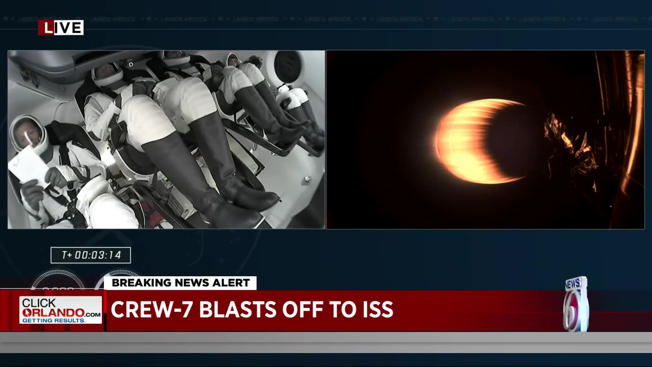 Crew-7 mission spacecraft lifts off from Kennedy Space Center