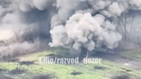 Destruction of a Ukrainian tank