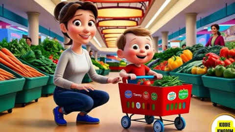 Vegetable Shopping with Mom: Sing Along Learn About Veggies | kiddierhymes