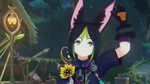 29_Tighnari and fox scrub their ears, awww 🥰! #tighnari #GenshinImpact
