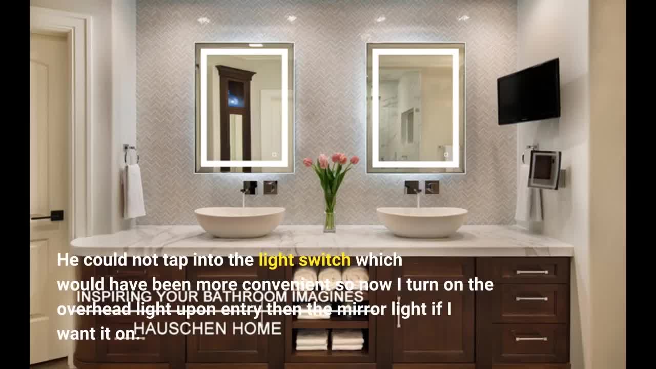 HAUSCHEN 36x24 inch LED Lighted Bathroom #Vanity Mirror-Overview