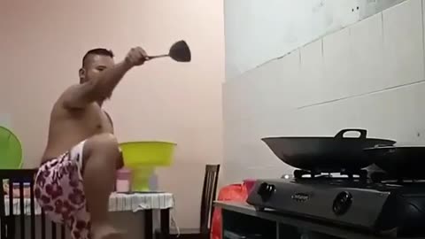 Crazy Cooking by a man