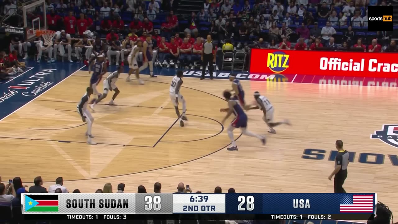 South Sudan vs USA at the USAB Showcase highlights from July 20 2024. Thrilling basketball action!