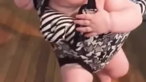 Funny baby dancing