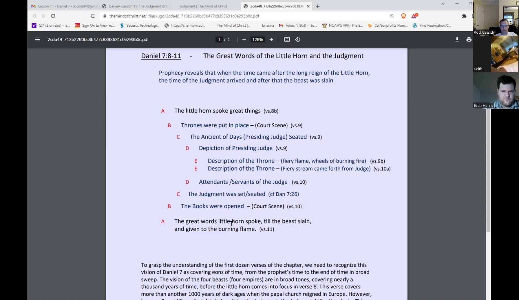 Daniel 7:8-27 - The Little Horn & the Judgment