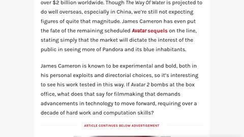 Avatar the way of the water may flop
