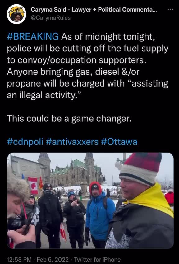 Ottawa Police Criminalizing Assistance to the Freedom Convoy