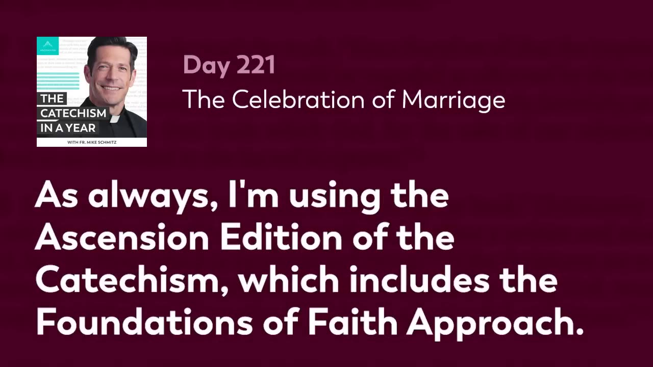 Day 221: The Celebration of Marriage — The Catechism in a Year (with Fr. Mike Schmitz)