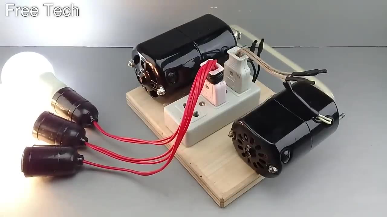 I Make 220V 35000W Free Generator With Two Sewing Machine Motor --- AF inventions / 54