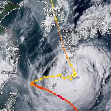 태풍 카눈 경보 : 시속 120km