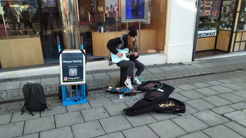 Meg Helstrip - Check this version of All Along the Watchtowe out! Busking in Brighton today.