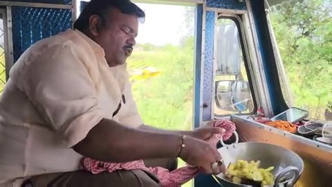 Indian truck driver eating food hard work roads