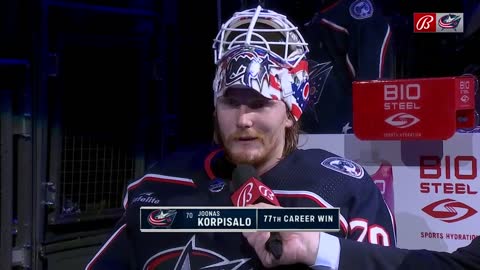 Facing John Tortorella gave Joonas Korpisalo extra juice en route to his first win of season