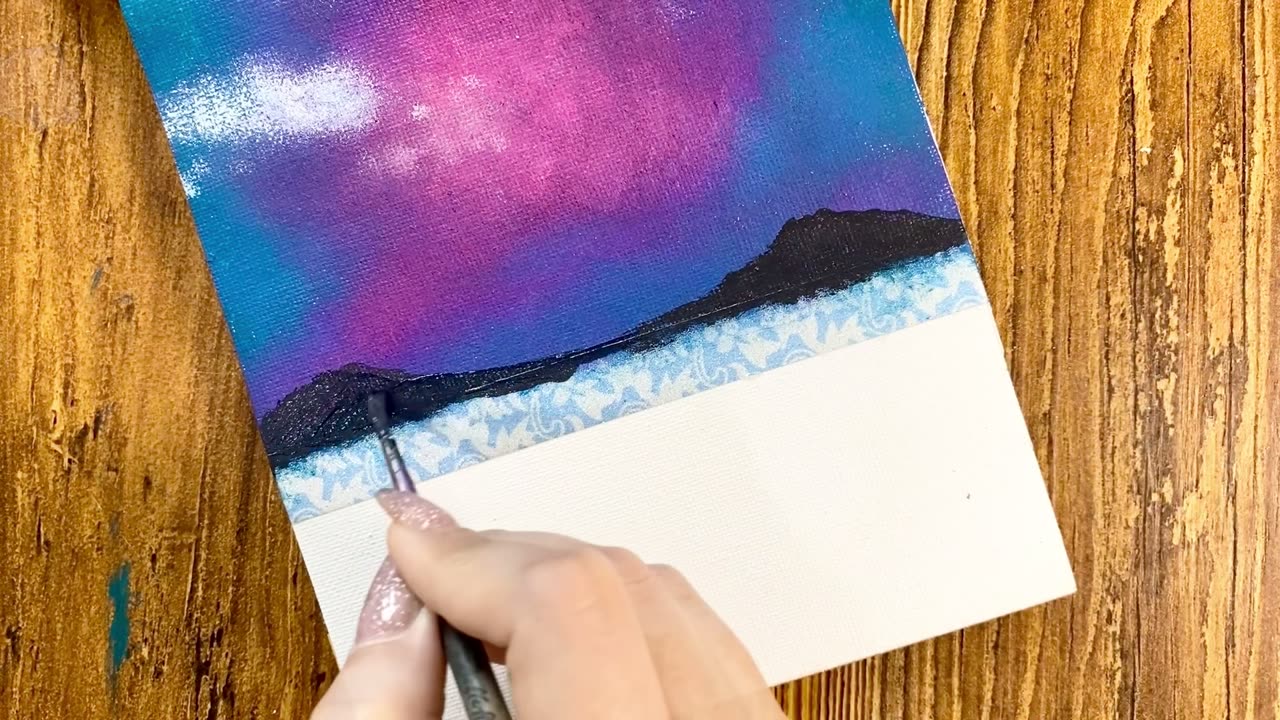 How to Draw Easy landscape Painting 🌊 | Relaxing painting for Beginners| Art