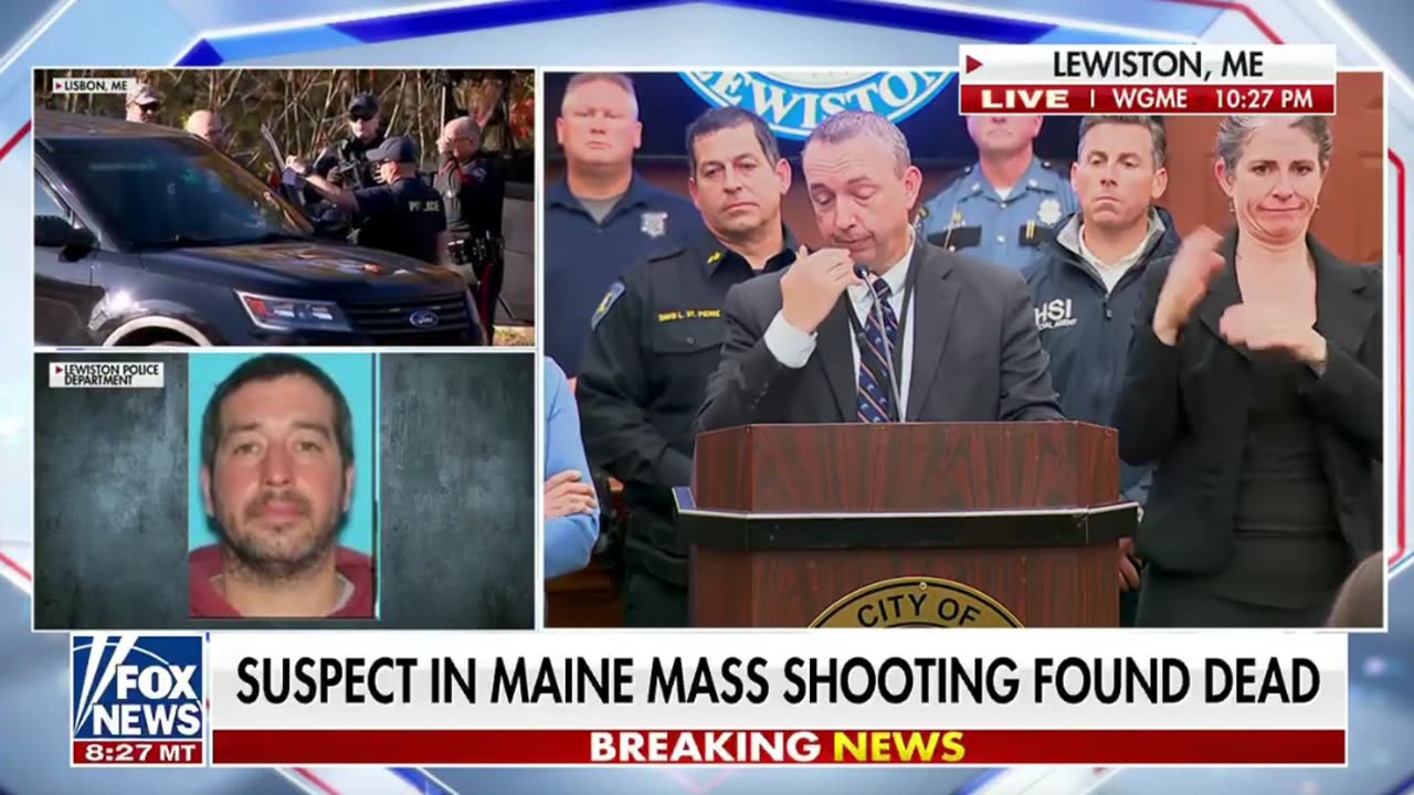 Confirmation Maine mass shooting suspect had "apparent self-inflicted gunshot wound"