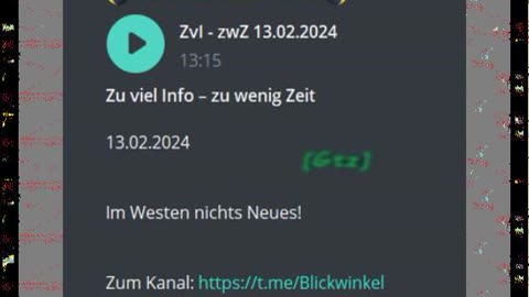 Zu viel Info – zu wenig Zeit 13.o2.2024 Im Westen nichts Neues!