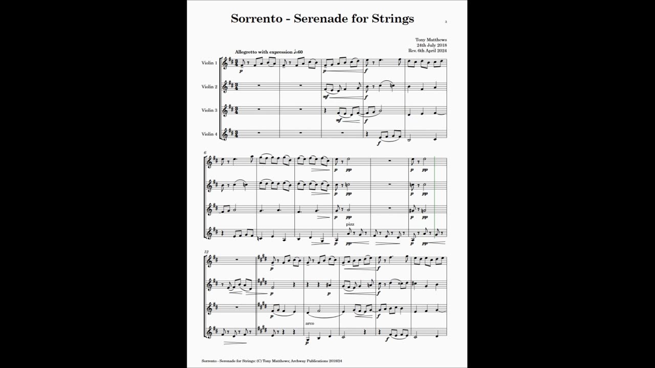 Tony Matthews - Sorrento: Serenade for Strings