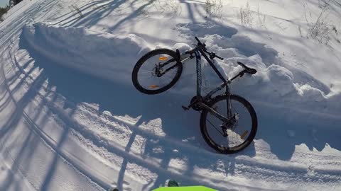 Fun cycling in fierce winter