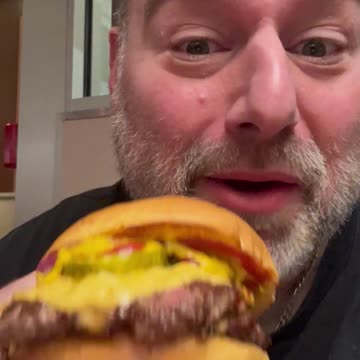 Gorilla bite! Ape chomp! Of Apefather! Double American Cheeseburger at Smashburger! OH!
