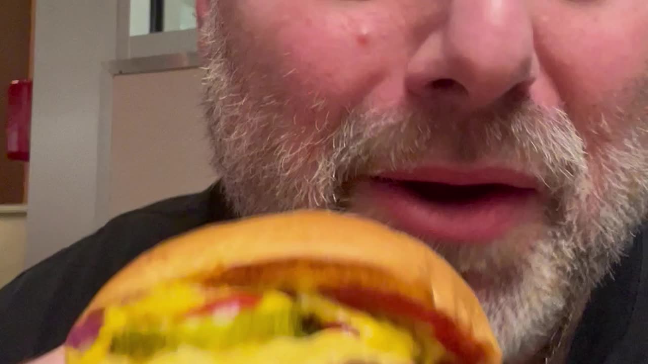 Gorilla bite! Ape chomp! Of Apefather! Double American Cheeseburger at Smashburger! OH!