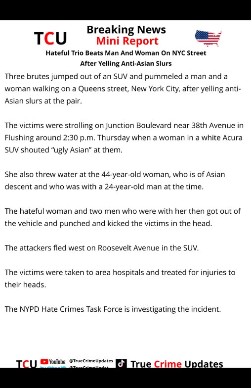 Hateful Trio Beats Man And Woman On NYC Street After Yelling Anti-Asian Slurs