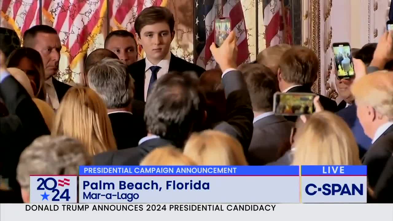 Barron Trump Towers Over Mar-a-Lago Crowd