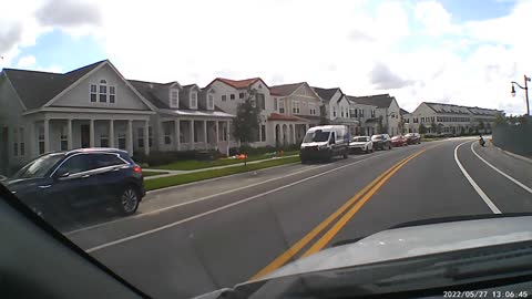 Driving Through Island Village In Celebration, Florida