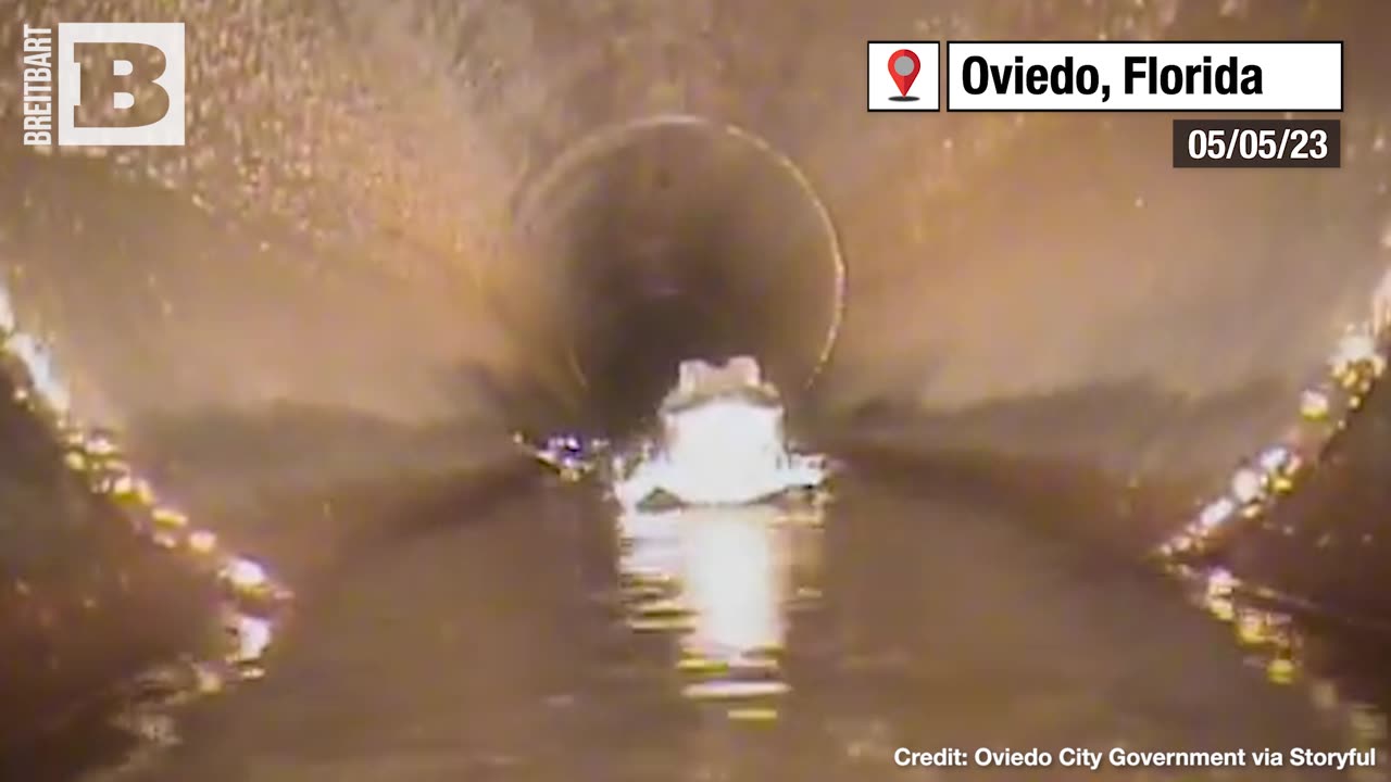 ROBO RUN-IN: City Crew Robot Runs into Gator Inside Florida City's Storm Drains