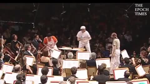 hilarious "cleaners" crash the orchestra