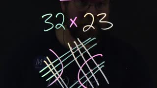 Multiply Two Numbers using Lines | 32x23 | Minute Math Tricks - Part 125 #shorts