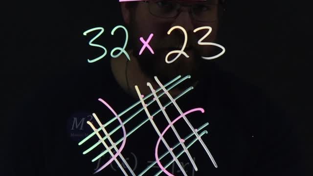 Multiply Two Numbers using Lines | 32x23 | Minute Math Tricks - Part 125 #shorts