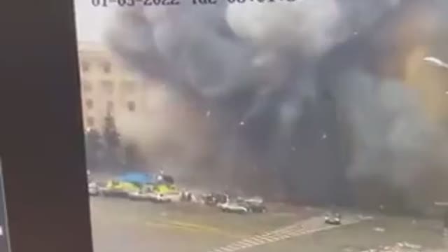 Russian cruise missile strike blew up an administrative building in Ukraine