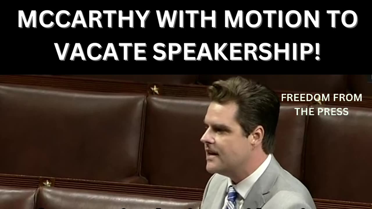 Time to Vacate the Speaker!
