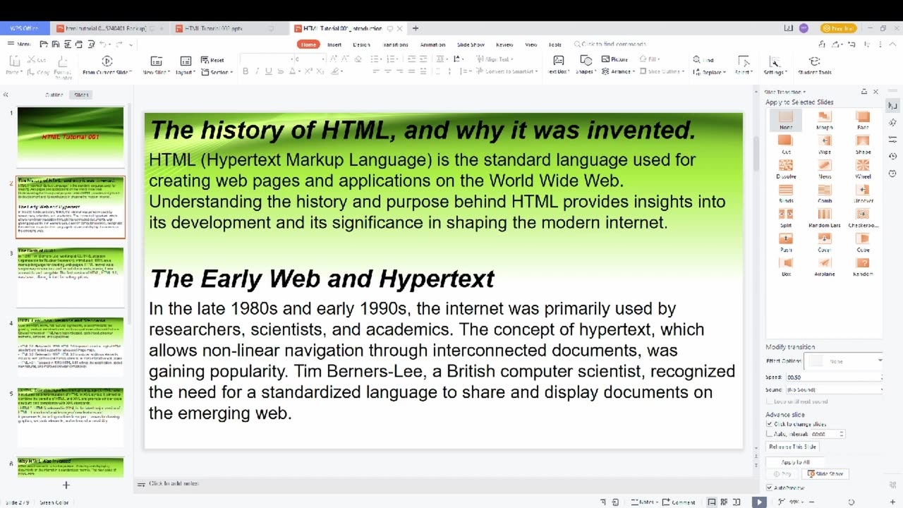 HTML tutorial - Part 1 HTML History